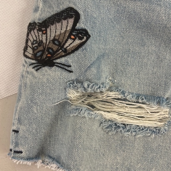 Hudson Denim Sade Embroidered Shorts Size 25 Butterfly Distressed Cut Off 29 8 - Picture 5 of 7